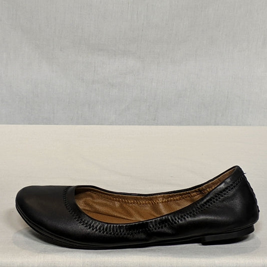 NEW Lucky Brand Womens Leather Emmie Ballet Flats Sz 6 black