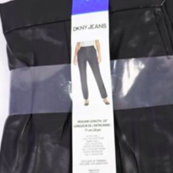 NEW DKNY Womens Faux Leather Pants medium black
