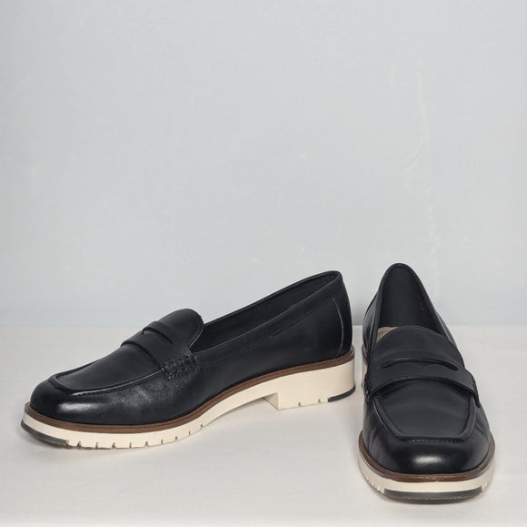 NEW Aldo Womens Ibreda Leather Lug Sole Loafer Sz 9 black