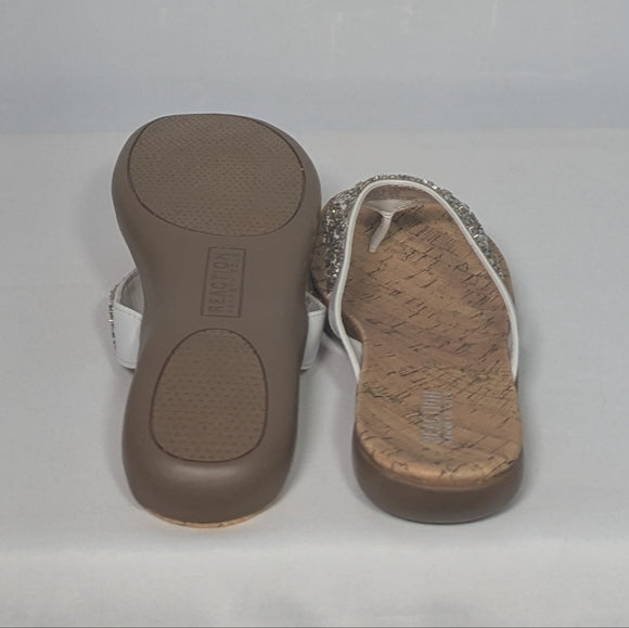 NEW Kenneth Cole Womens Glam-athon Thong Sandal sz 8 white