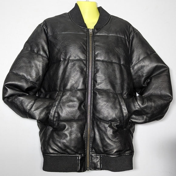 NEW Urban Heritage Mens Leather Bomber Jacket Sz small black