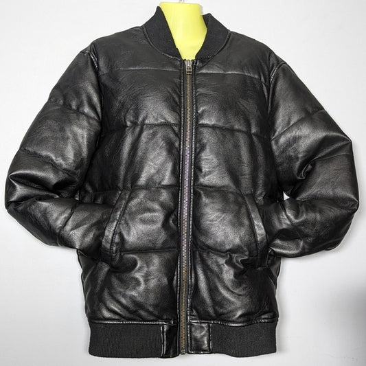 NEW Urban Heritage Mens Leather Bomber Jacket Sz small black