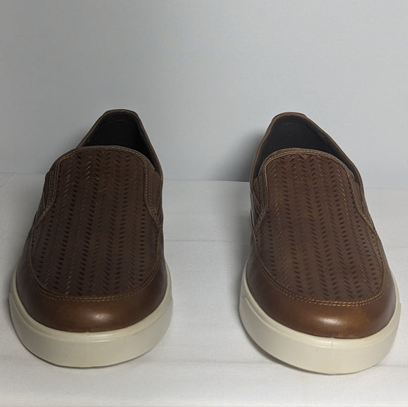 NEW ECCO Mens Leather Street Lite Summer Slip on Sneaker brown 11.5