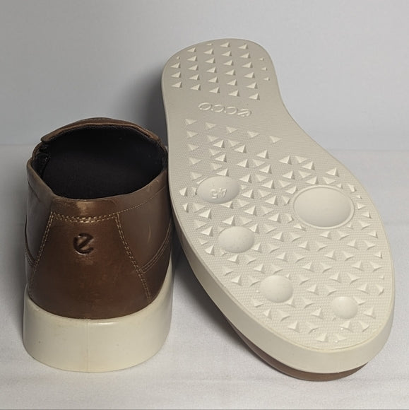 NEW ECCO Mens Leather Street Lite Summer Slip on Sneaker brown 11.5