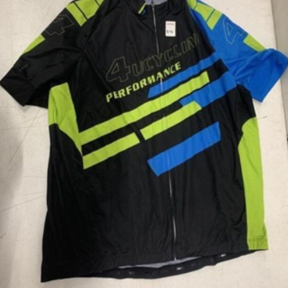 NEW Mens 4UCYCLING Performance Quick Dry Biking shirt Sz 3XL black/blue/green