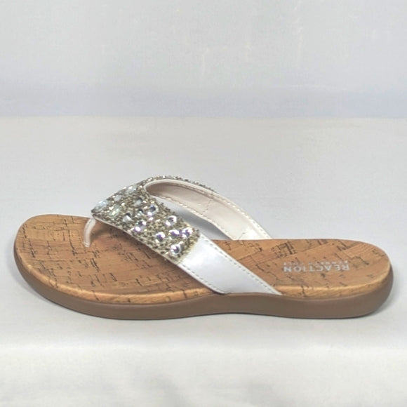 NEW Kenneth Cole Womens Glam-athon Thong Sandal sz 8 white