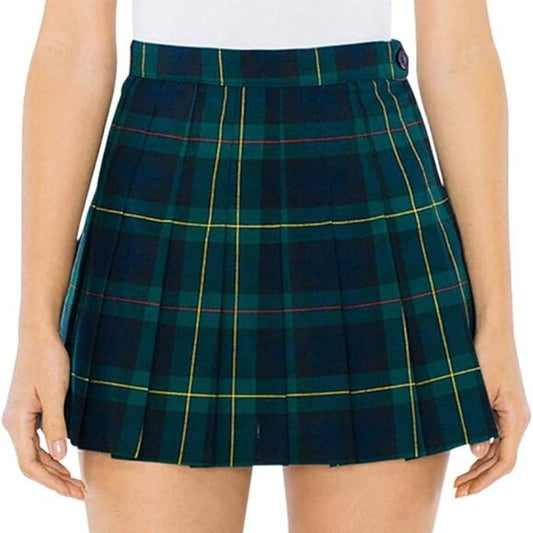 NEW American Apparel Womens Plaid Tennis Skirt green plaid sz small