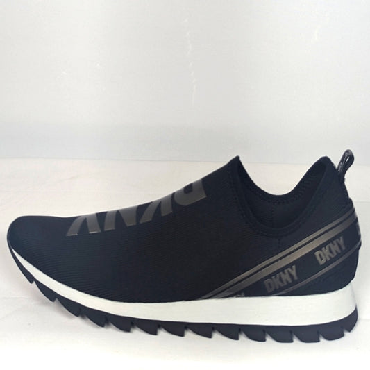 NEW DKNY Womens Stylish Knit Low-top Sneaker Sz 10 black