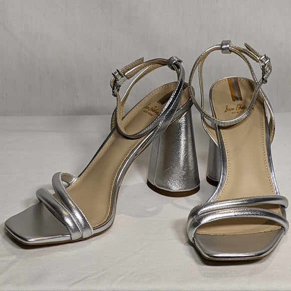NEW Sam Edelman Kia Silver Nappa Dress Sandal Sz 7.5 silver