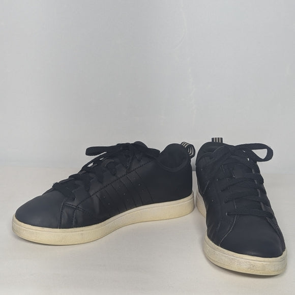 NEW adidas Womens VS Advantage Leather Sneaker 7 black/black