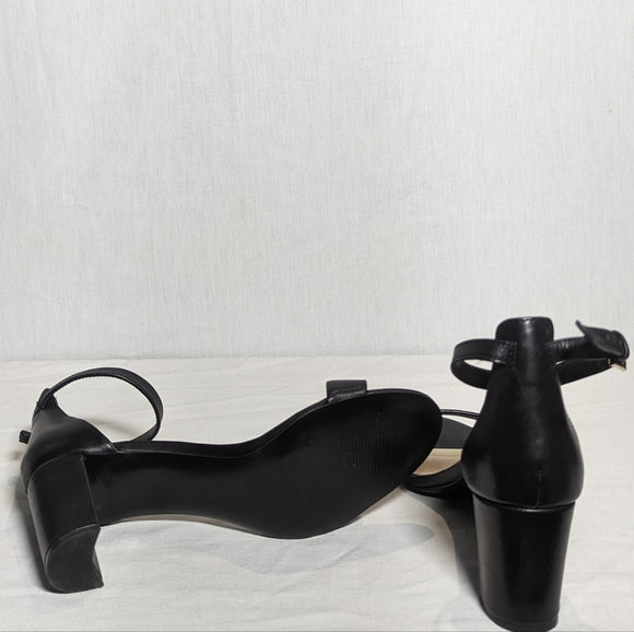 Nine West Womens Pruce Heeled Sandal Sz 8.5 black