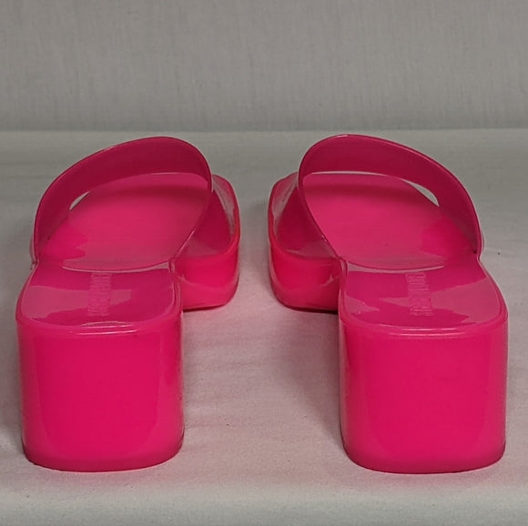 Steve Madden Womens Harlin Hot Pink Jelly Sandal Sz 7 pink