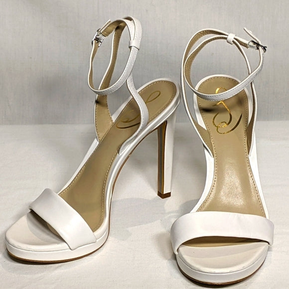 NEW Sam Edelman Womens Yaro Classy Leather 3.5" heel Sz 7.5 white