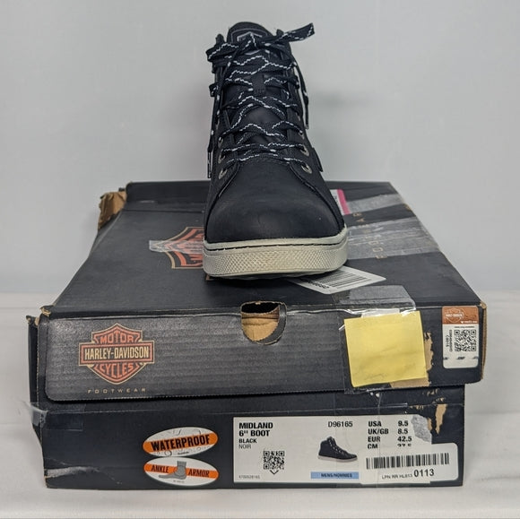 NEW Harley-Davidson Mens Leather Midland Motorcycle Boots black Sz 9.5