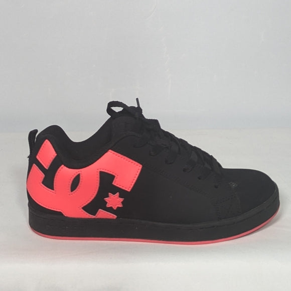NEW DC Womens Court Graffik Low Top Casual Skate Shoe Black/Hot Pink 10.5