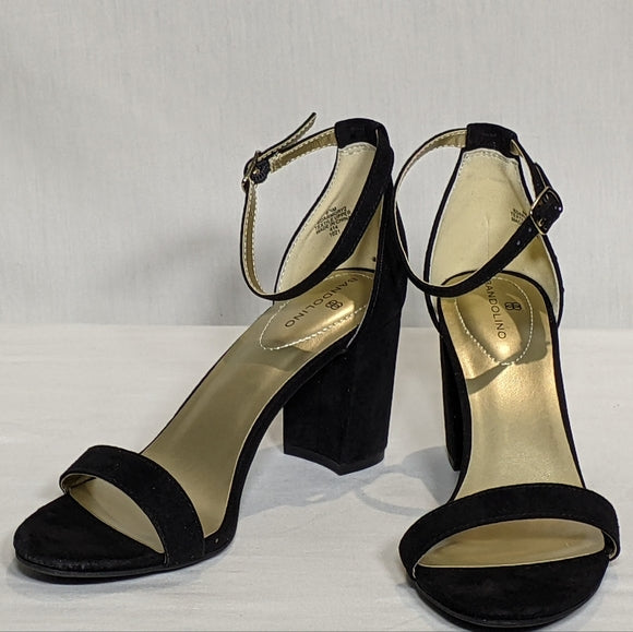 NEW Bandolino Womens Armory Chunky Heeled Sandal Sz 8 black
