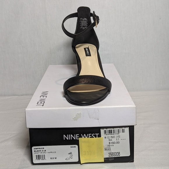 Nine West Womens Pruce Heeled Sandal Sz 8.5 black