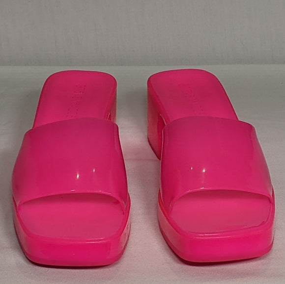Steve Madden Womens Harlin Hot Pink Jelly Sandal Sz 7 pink