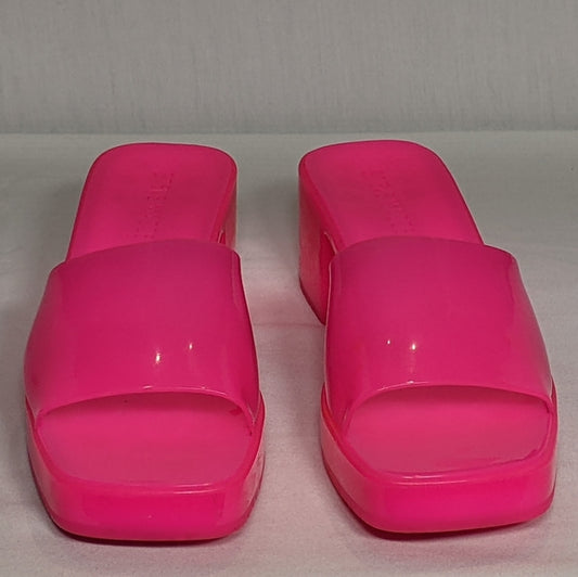 Steve Madden Womens Harlin Hot Pink Jelly Sandal Sz 7 pink