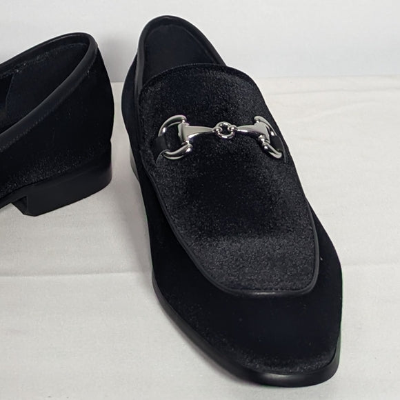 NEW Steve Madden Mens Barnan Black Velvet Shoe Sz 8 black