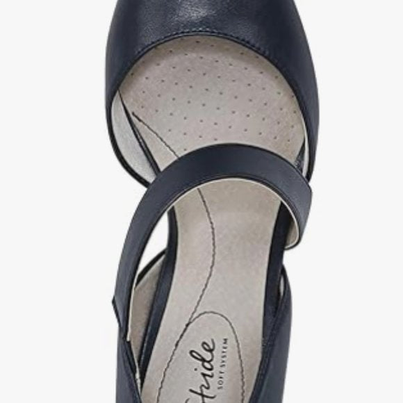 NEW Life Stride Womens Suki Pump Sz 10 wide Navy 2 3/4 heel