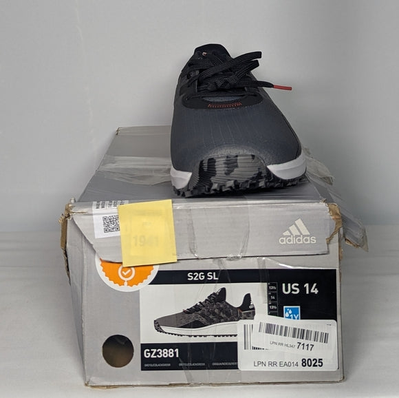 NEW adidas mens S2g Boa Spikeless Golf Shoes Sz 14 black/grey