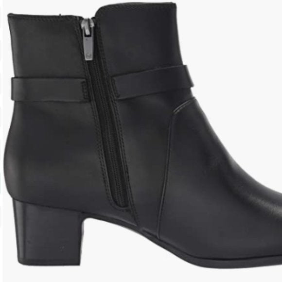 NEW Clarks Womens Leather Un Damson Mid Ankle Boot Sz 10 black