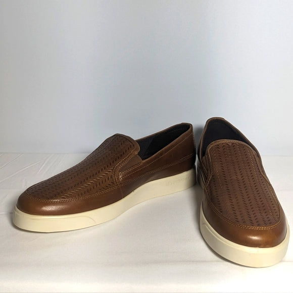 NEW ECCO Mens Leather Street Lite Summer Slip on Sneaker brown 11.5