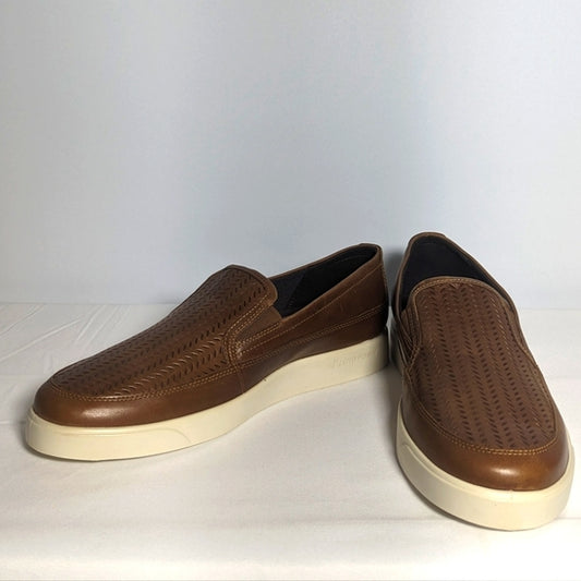 NEW ECCO Mens Leather Street Lite Summer Slip on Sneaker brown 11.5