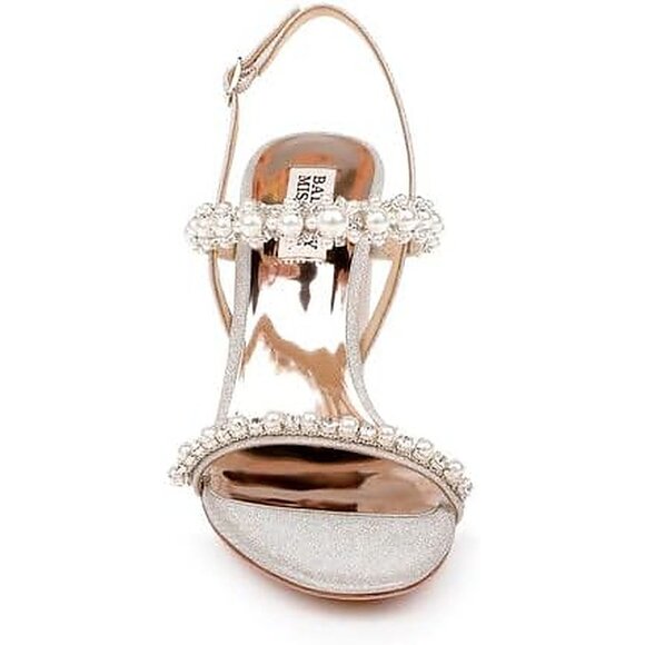 NEW Badgley Mischka Women's Natasha Heeled Sandal sz 9 silver
